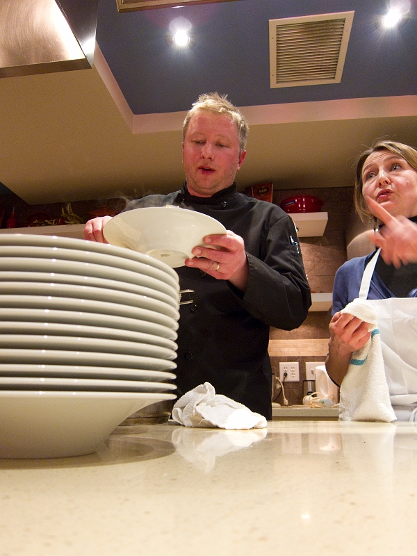 KitchenParty018.jpg - Plating the risotto