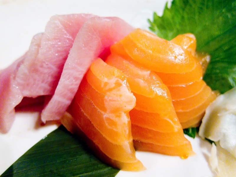 Zen017.jpg - Atlantic Salmon and Hamachi Sashimi