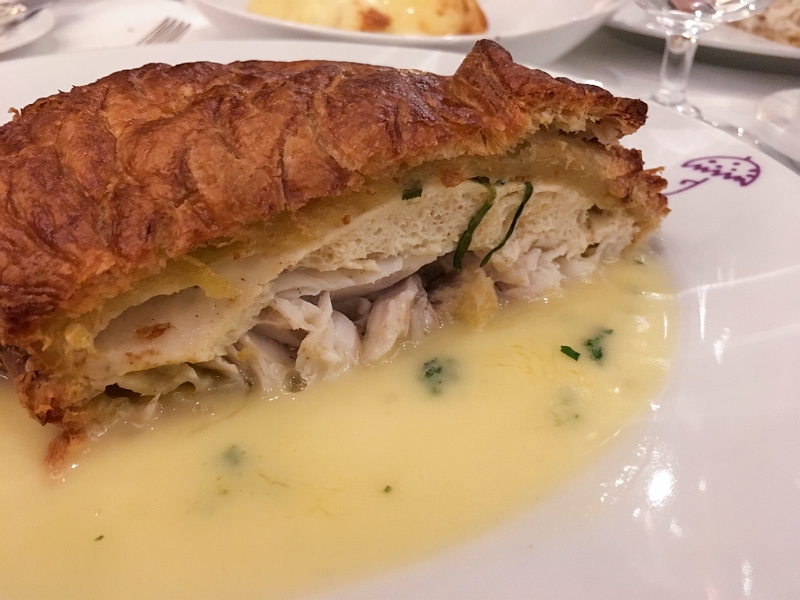 Skagen080.jpg - Bar en Croûte et Sauce Beurre Blanc Sea Bass Filet Baked in Puff Pastry Crust with Beurre Blanc 
